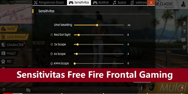 Sensitivitas Free Fire Frontal Gaming